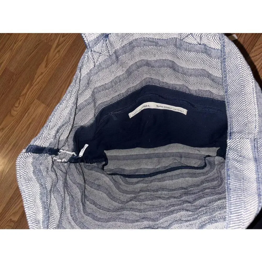 Thirty-One Striped Navy Blue Tote Bag - Picture 7 of 8